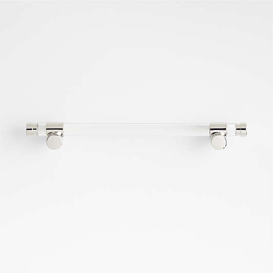 Round Acrylic Chrome Silver Cabinet Drawer Bar Pull 6"