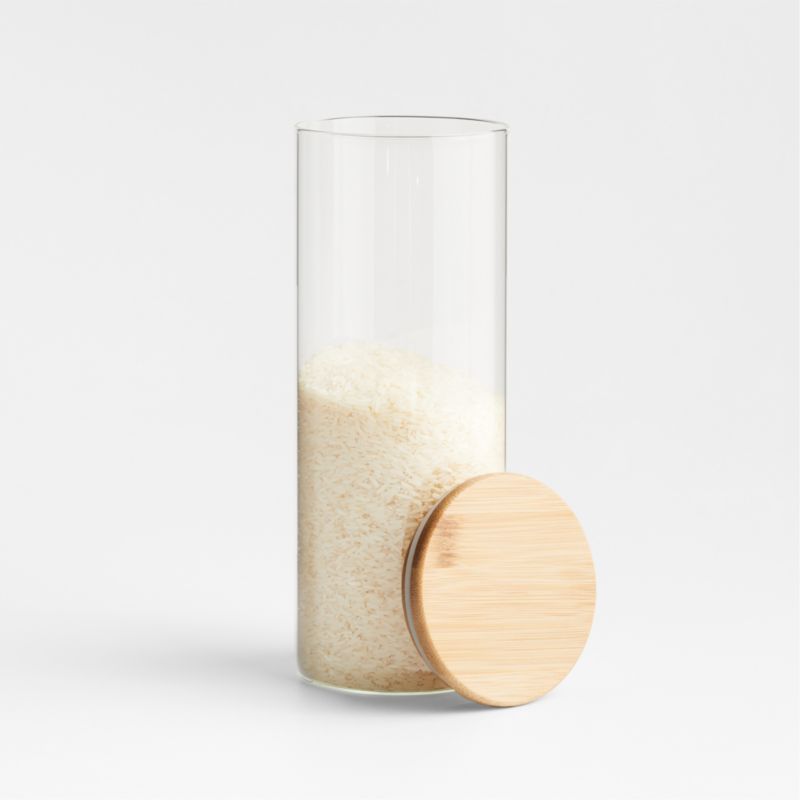 Large Round Glass Canister with Bamboo Lid - image 2 of 9