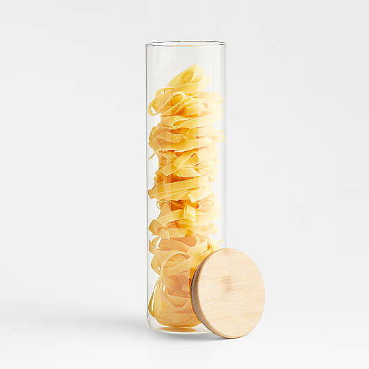 Extra-Large Round Glass Canister with Bamboo Lid