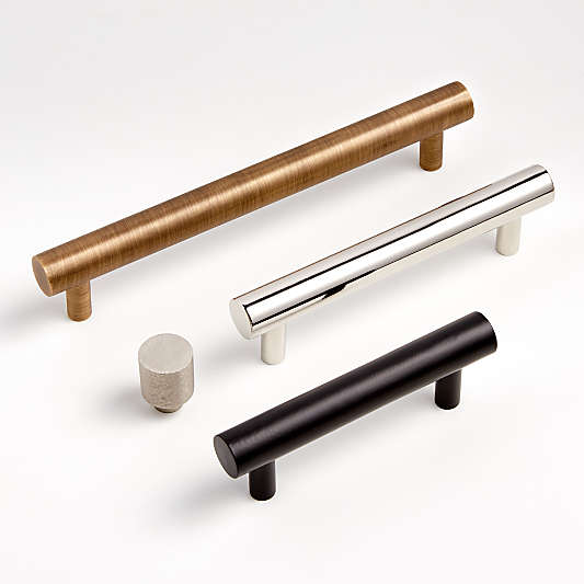 Round Matte Black Knob and Bar Pulls