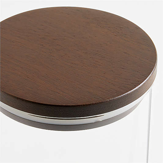 Crate & Barrel Extra-Large Glass Canister with Wood Lid