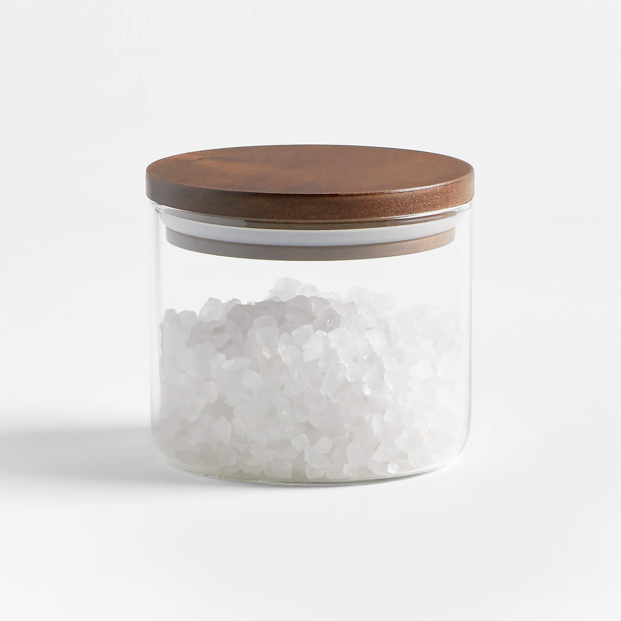 Crate & Barrel Small Glass Canister with Wood Lid + Reviews Crate