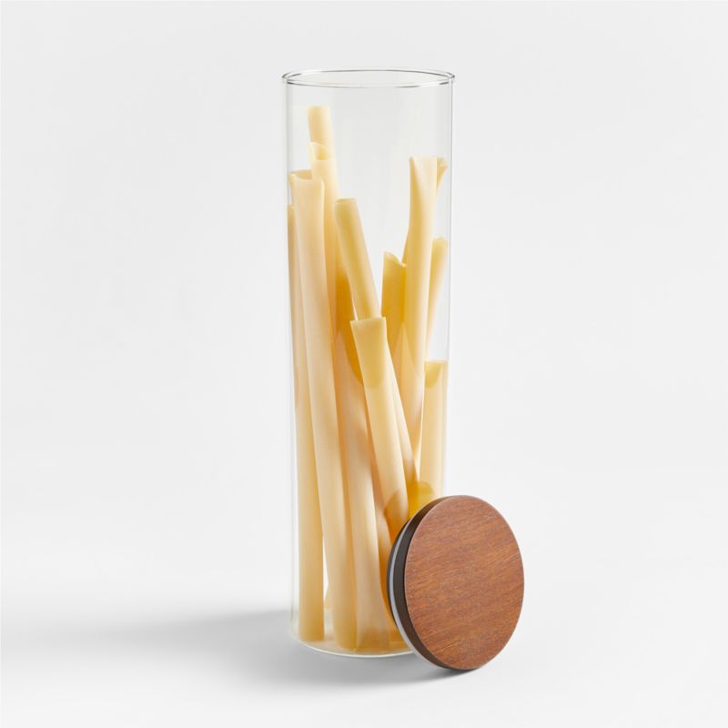 Crate & Barrel Extra-Large Glass Canister with Wood Lid - image 2 of 8