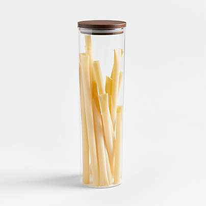 Crate & Barrel Extra-Large Glass Canister with Wood Lid