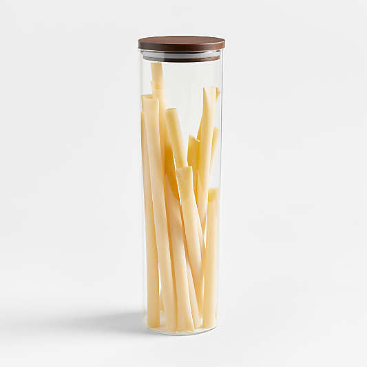 Crate & Barrel Extra-Large Glass Canister with Wood Lid