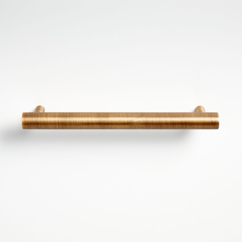 Round 6" Antique Brass Bar Pull + Reviews Crate & Barrel