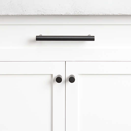 Round Matte Black Knob and Bar Pulls