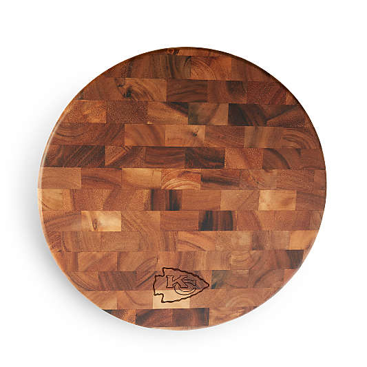 NFL Kansas City Chiefs Round End-Grain Cutting Board