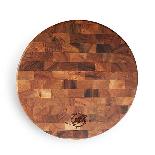 NFL Miami Dolphins Round End-Grain Cutting Board