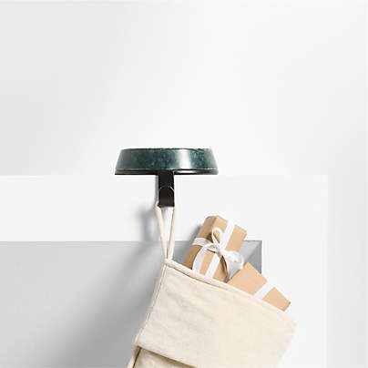Round Green Marble Christmas Stocking Holder