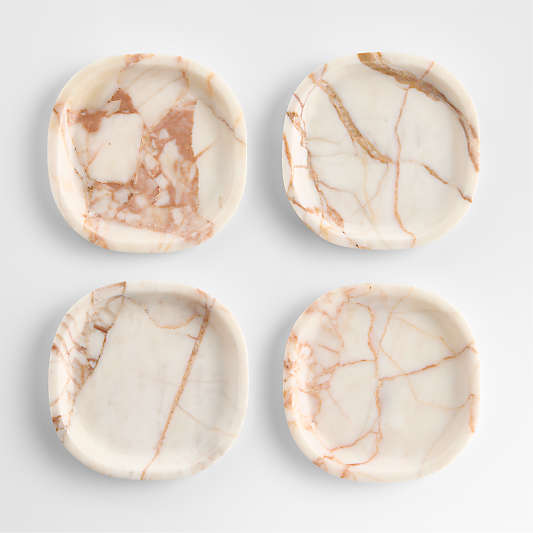 Round Marble Coasters, Set of 4