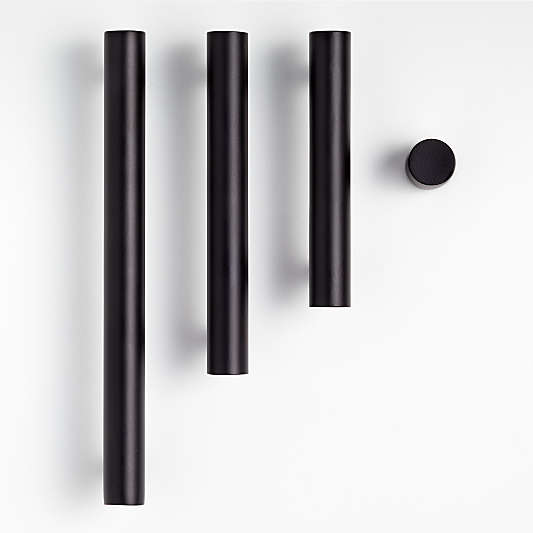 Round Matte Black Knob and Bar Pulls