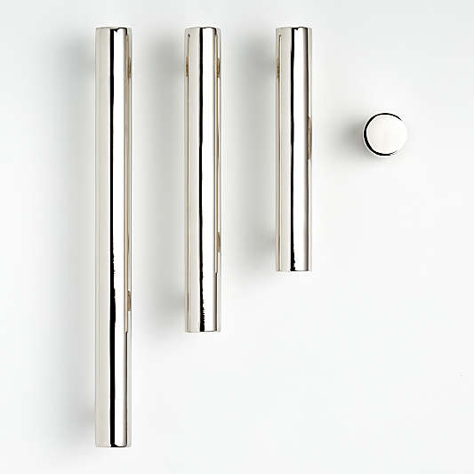 Round Polished Nickel Knob and Bar Pulls