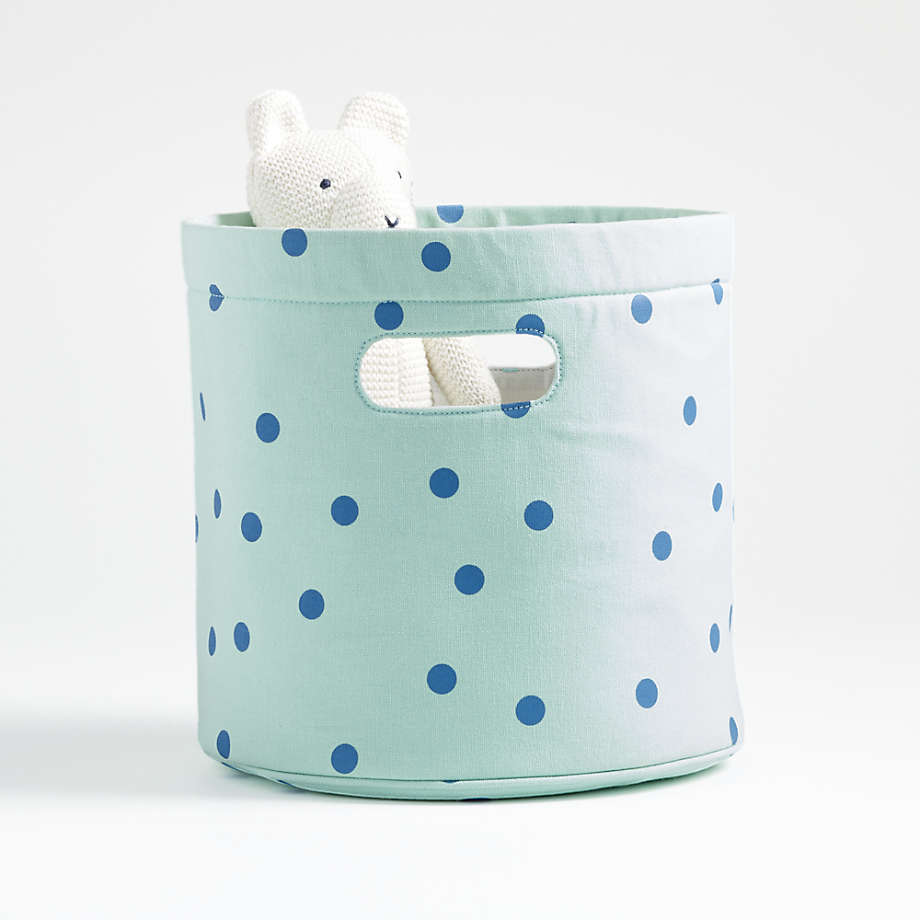 Mint Polka Dot Storage Bin + Reviews Crate and Barrel