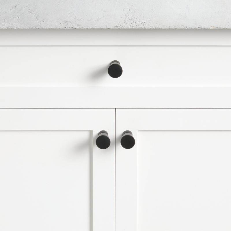 Taper Round Matte Black Cabinet Knob