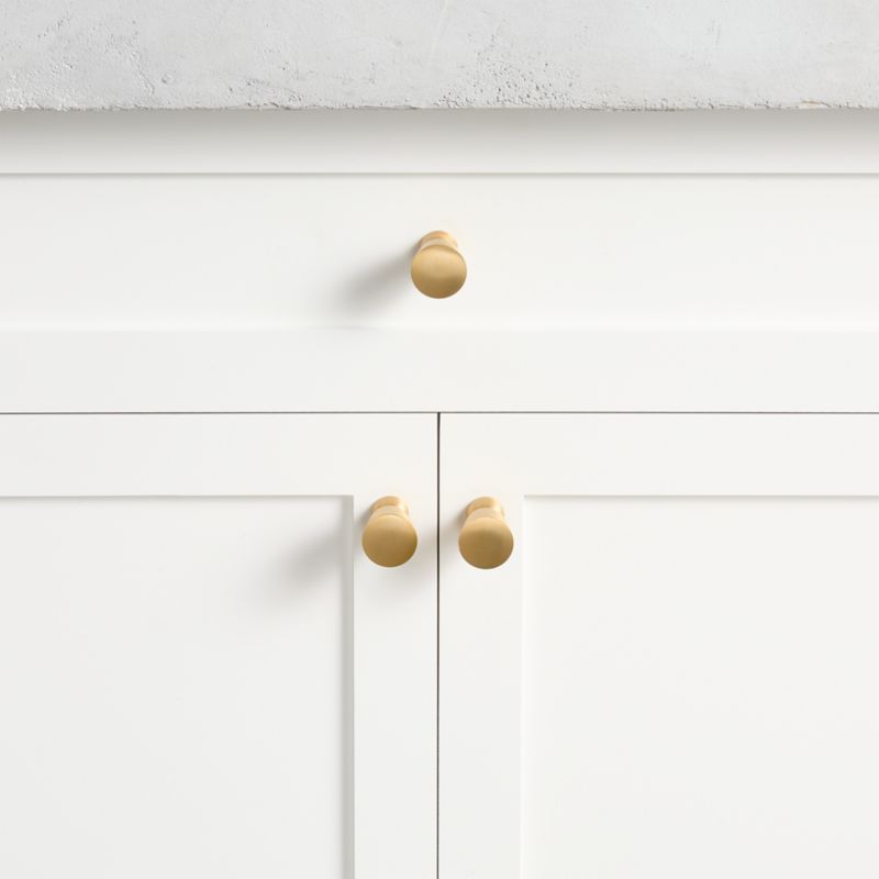 Taper Round Brushed Brass Cabinet Knob