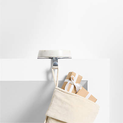 Round White Marble Christmas Stocking Holder