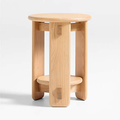 Rowan 15" Natural Wood Round Nursery Side Table