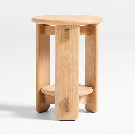 Rowan 15" Natural Wood Round Nursery Side Table