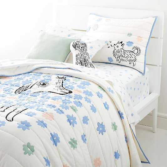 Roxy Marj Floral Puppy Full/Queen Quilt