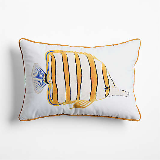 Royal Angelfish Fish 22"x15" Indoor/Outdoor Throw Pillow