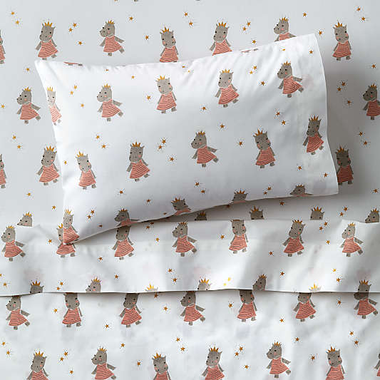 Organic Royal Hippo Toddler Sheet Set