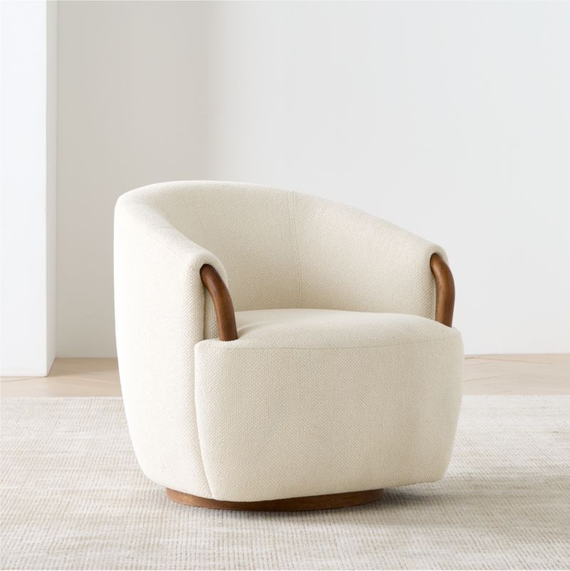 Rapallo Wood Swivel Accent Chair - image 4 of 9