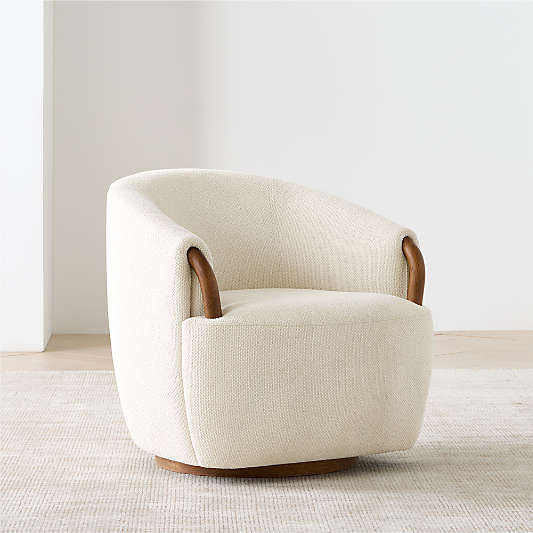 Rapallo Wood Swivel Accent Chair