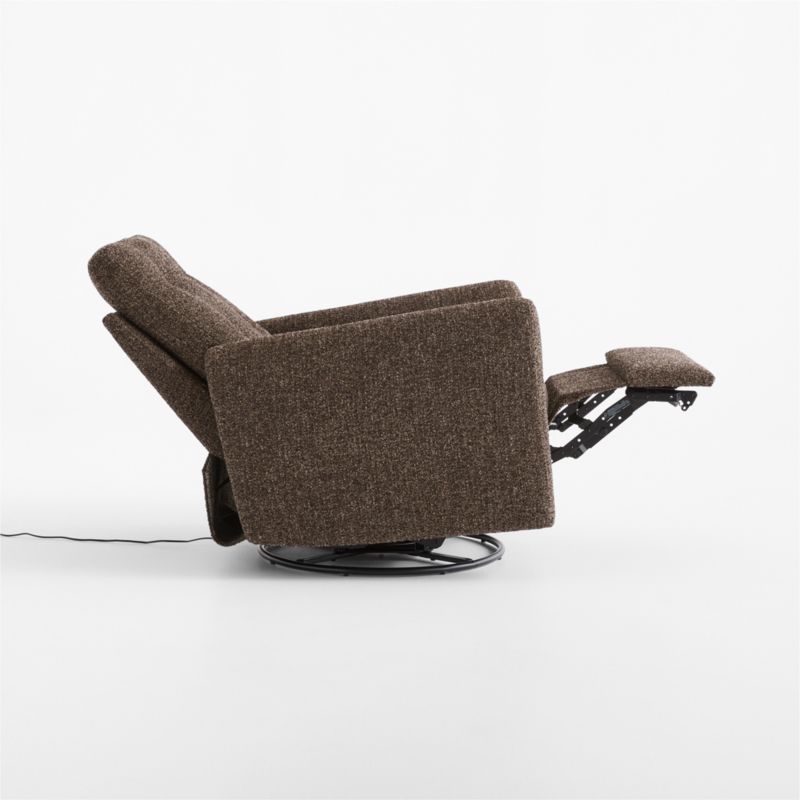 Rory Chocolate Brown Swivel Glider Power Recliner Nursery Chair - image 6 of 9