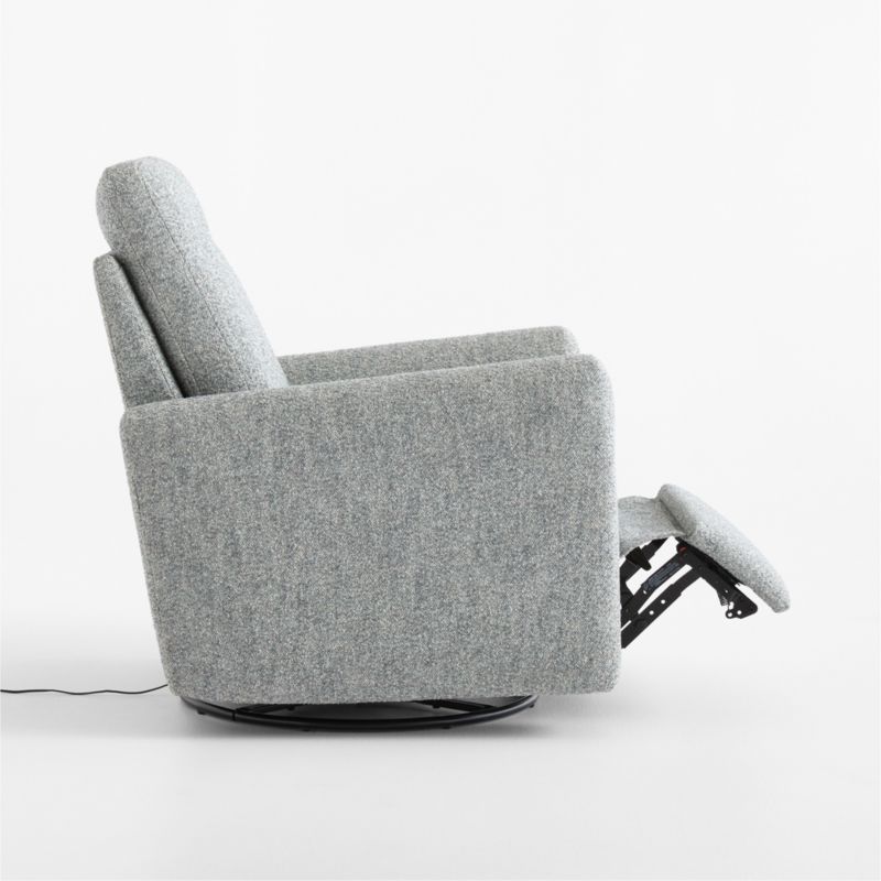 Rory Mist Blue Grey Swivel Glider Power Recliner Nursery Chair - image 5 of 9