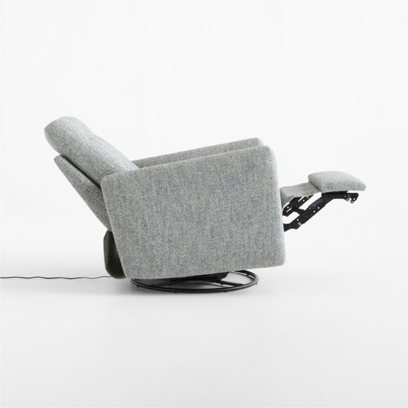 Rory Mist Blue Grey Swivel Glider Power Recliner Nursery Chair - image 6 of 9