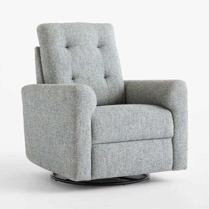 Rory Mist Blue Grey Swivel Glider Power Recliner Nursery Chair - image 1 of 9