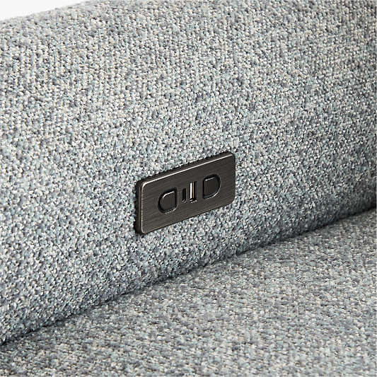 Rory Mist Blue Grey Swivel Glider Power Recliner Nursery Chair