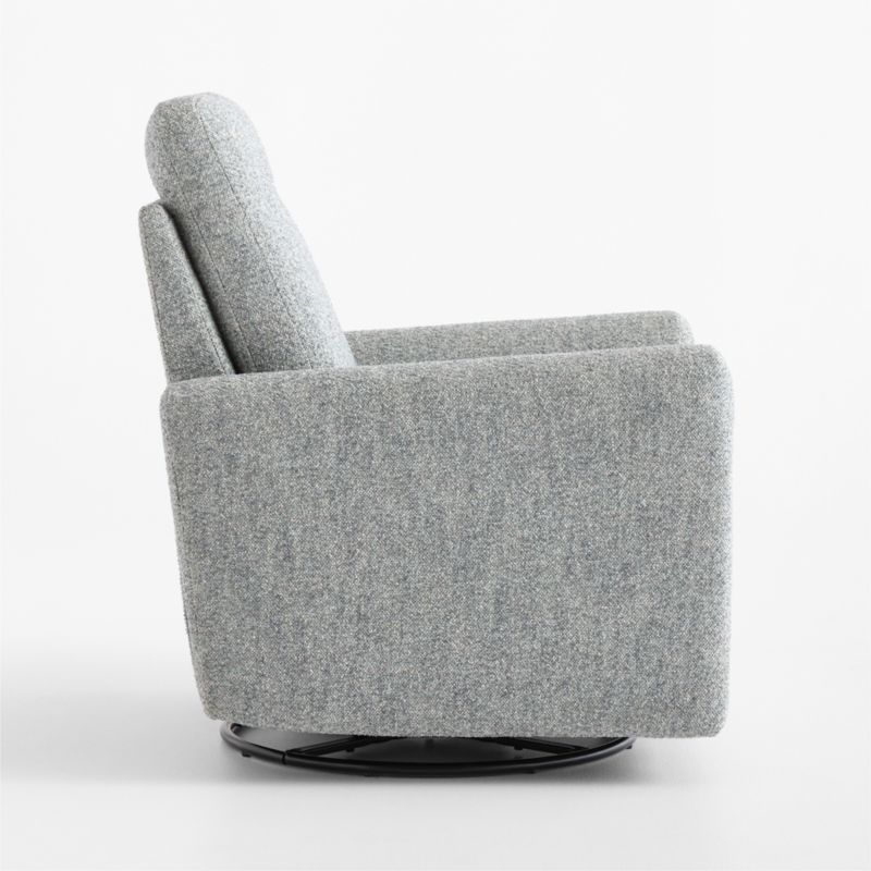 Rory Mist Blue Grey Swivel Glider Power Recliner Nursery Chair - image 4 of 9