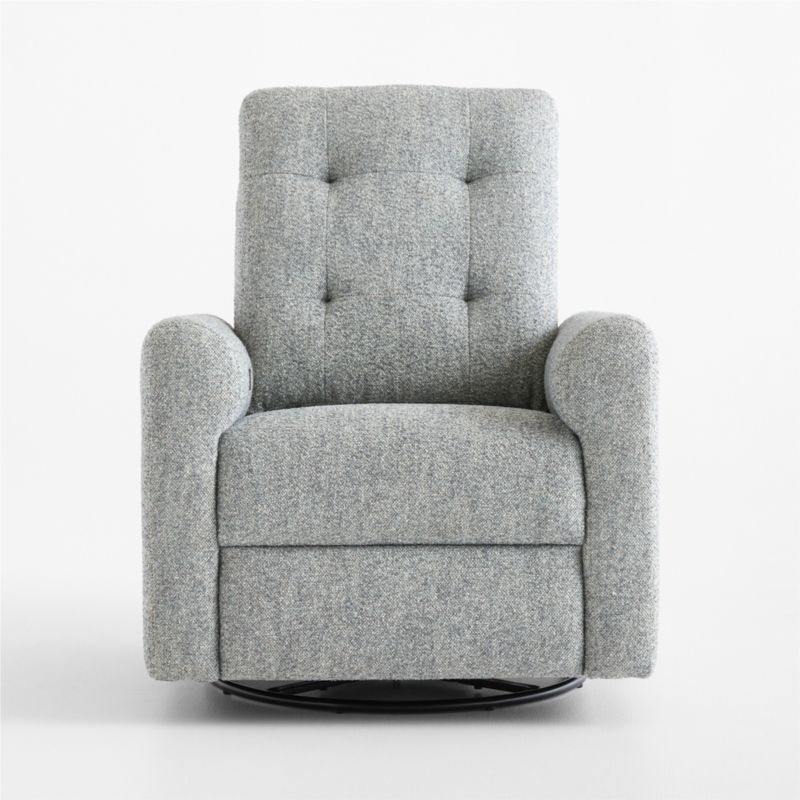 Rory Mist Blue Grey Swivel Glider Power Recliner Nursery Chair - image 2 of 9