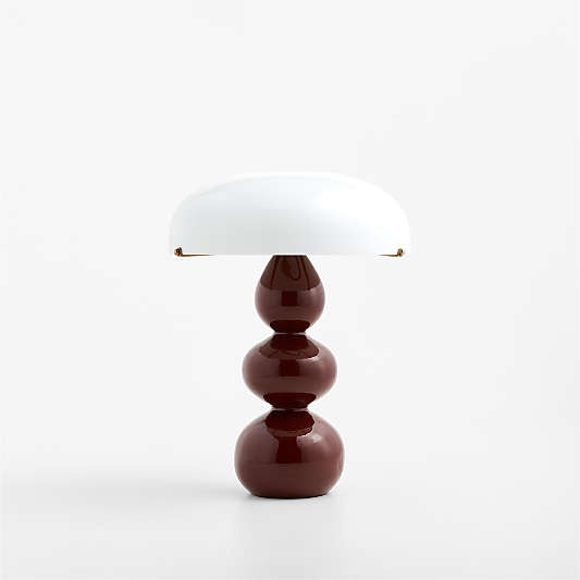 Rossi 17" Red Table Lamp with Glass Shade by Venus Williams