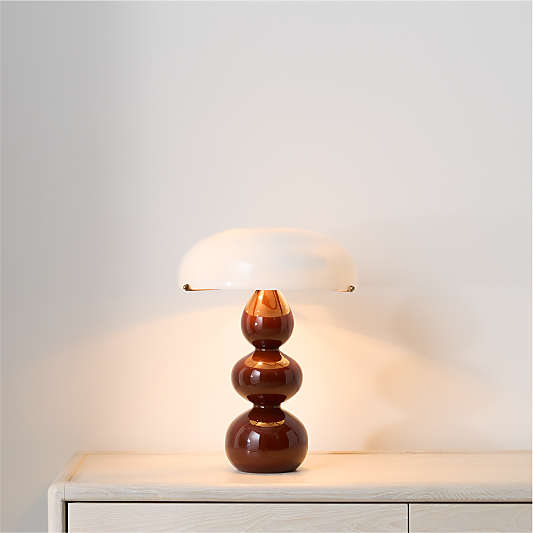 Rossi 17" Red Table Lamp with Glass Shade by Venus Williams