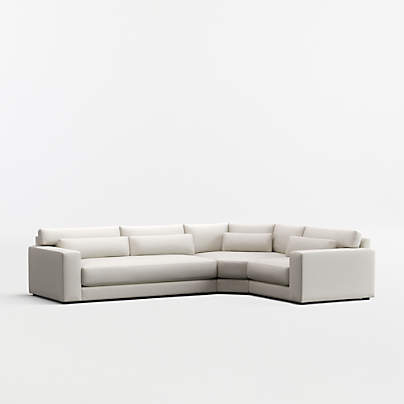 Retreat 3-Piece L-Shaped Wedge Bench Sectional Sofa