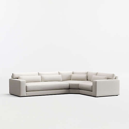 Retreat 3-Piece L-Shaped Wedge Bench Sectional Sofa