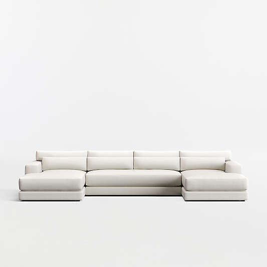 Retreat 3-Piece U-Shaped Bench Sectional Sofa with Double Chaise Lounge