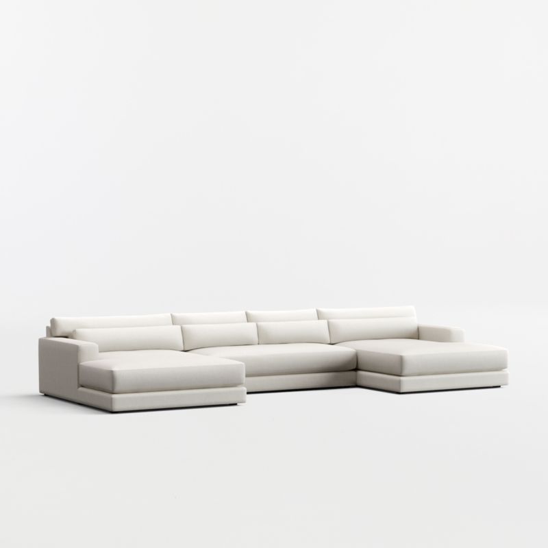 Retreat 3-Piece U-Shaped Bench Sectional Sofa with Double Extra Wide Chaise Lounge - image 2 of 7