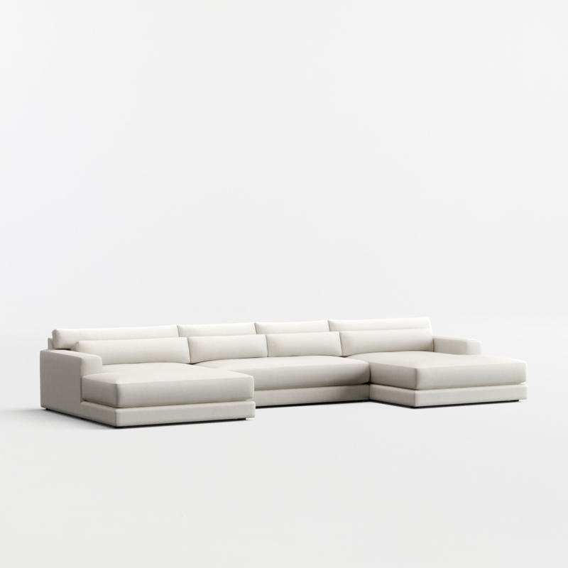 Retreat 3-Piece U-Shaped Bench Sectional Sofa with Double Extra Wide Chaise Lounge - image 3 of 7