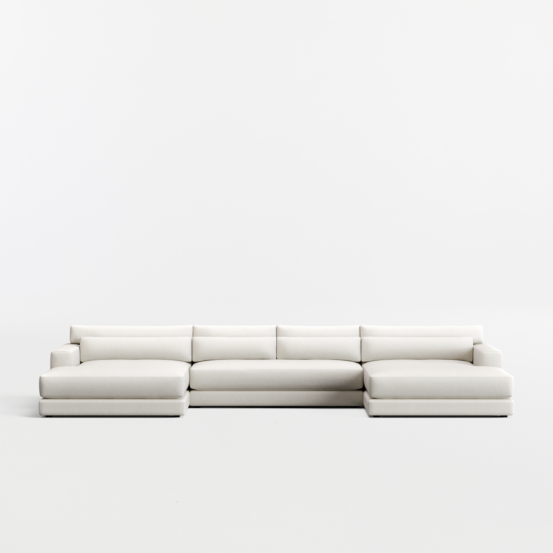 Retreat 3-Piece U-Shaped Bench Sectional Sofa with Double Extra Wide Chaise Lounge - image 0 of 7