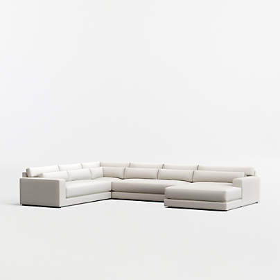 Retreat 4-Piece L-Shaped Bench Sectional Sofa with Extra Wide Chaise Lounge