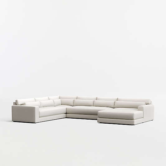 Retreat 4-Piece L-Shaped Bench Sectional Sofa with Extra Wide Chaise Lounge