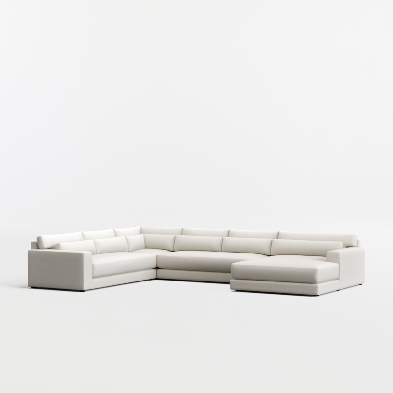 Retreat 4-Piece L-Shaped Bench Sectional Sofa with Extra Wide Chaise Lounge - image 0 of 7