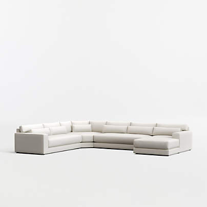 Retreat 4-Piece L-Shaped Wedge Bench Sectional Sofa with Chaise Lounge