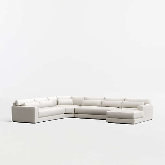 Retreat 4-Piece L-Shaped Wedge Bench Sectional Sofa with Chaise Lounge
