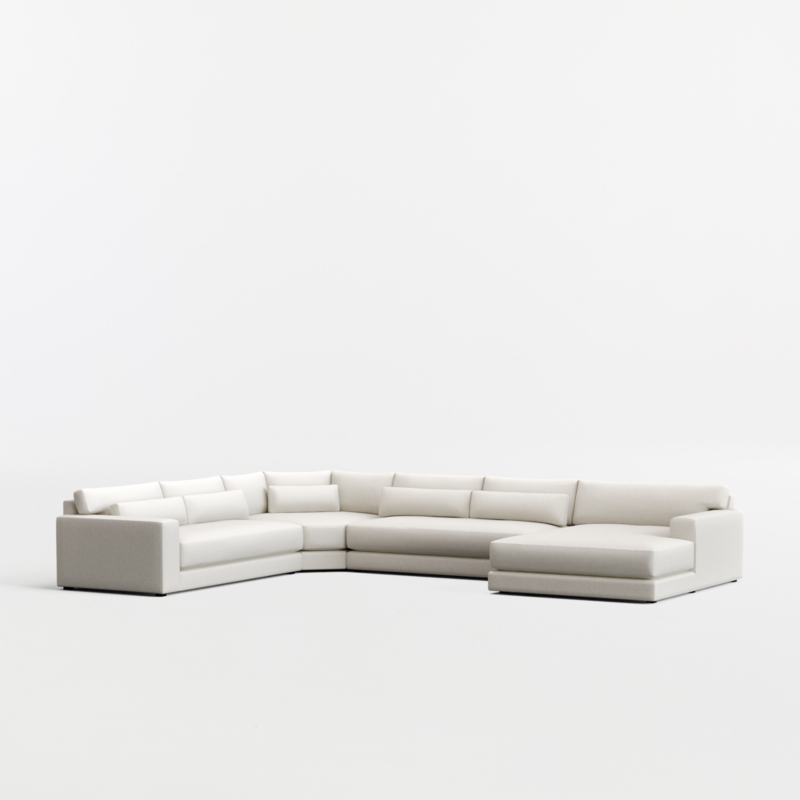 Retreat 4-Piece L-Shaped Wedge Bench Sectional Sofa with Extra Wide Chaise Lounge - image 0 of 7