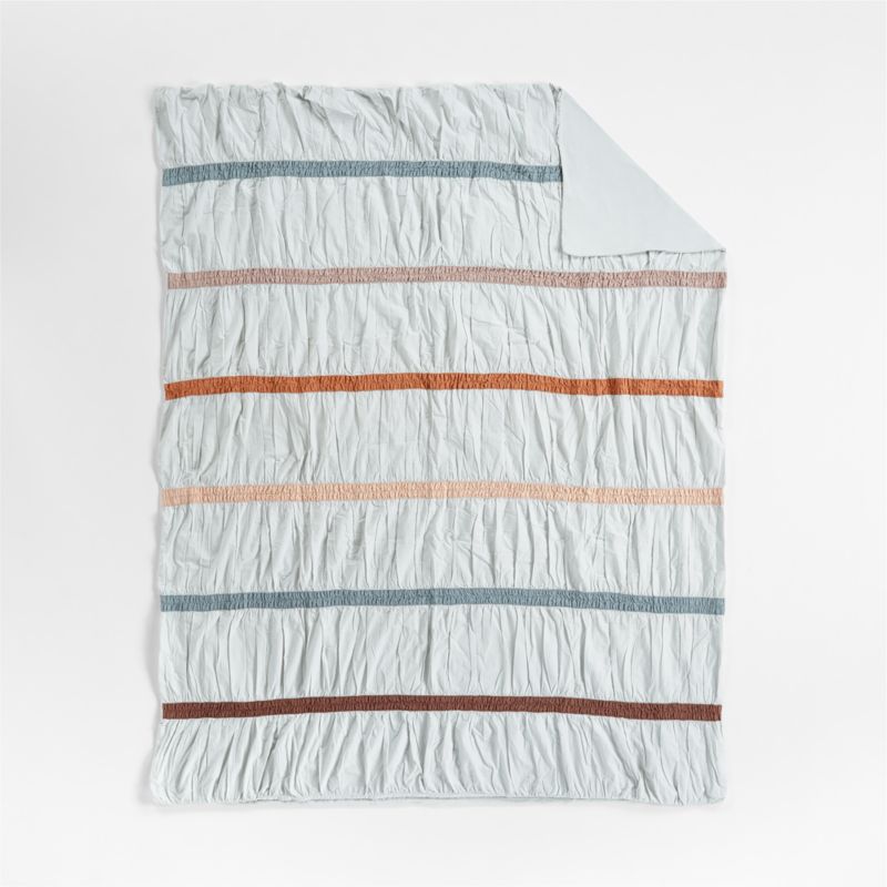 Blue Mia Ruched Organic Cotton Kids Twin Duvet Cover